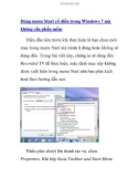 Dùng menu Start cổ điển trong Windows 7 mà không cần phần mềm