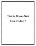 Tăng tốc độ menu Start trong Windows 7