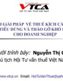 Bài giảng Gói giải pháp về thuế kích cầu đầu tư tiêu dùng và tháo gỡ khó khăn cho doanh nghiệp - Nguyễn Thị Cúc