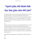 Người giàu nhì hành tinh học làm giàu như thế nào?