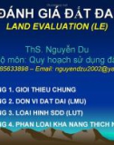 Bài giảng: Đánh giá đất đai