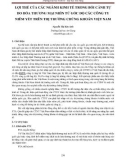 Lợi thế của các ngành kinh tế trong bối cảnh tự do hóa thương mại nhìn từ góc độ các công ty niêm yết trên thị trường chứng khoán Việt Nam