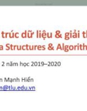 Bài giảng Cấu trúc dữ liệu và giải thuật: Giới thiệu môn học - Phan Mạnh Hiển (2020)