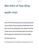 Bàn thêm về Hợp đồng quyền chọn