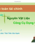 Kế toán tài chính - Kế Toán Nguyên Vật Liệu Công Cụ Dụng Cụ