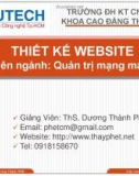 Bài giảng Thiết kế Website: Chương 0 - ThS. Dương Thành Phết