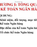 Bài giảng Kế toán ngân hàng - Chương 1