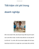 Tiết kiệm một số chi phí trong doanh nghiệp