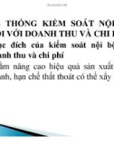 Bài giảng Hệ thống kiểm soát nội bộ đối với doanh thu và chi phí