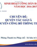 Chuyên đề: Quyền tác giả và quyền công bố thông tin