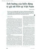 Ảnh hưởng của biến động tỷ giá tới FDI tại Việt Nam