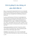 Giá trị pháp lý của chứng cứ giao dịch điện tử