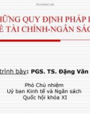 Bài giảng Những quy định pháp lý về tài chính - ngân sách - PGS.TS. Đặng Văn Thanh