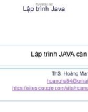Bài giảng Lập trình java: Chương 2 - ThS. Hoàng Mạnh Hà