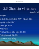 Bài giảng Tổng quan kiểm toán (TS Trần Phước) - Chương 2.5 Gian lận và sai sót