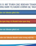 Bài giảng Kế toán công 1 - Chương 5: Kế toán các khoản thanh toán trong đơn vị hành chính sự nghiệp