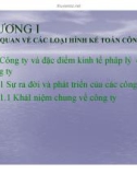 Bài giảng Kế toán công ty: Chương 1