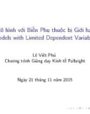 Bài giảng Các phương pháp phân tích định lượng: Mô hình với biến phụ thuộc bị giới hạn (Models with limited dependent variables)