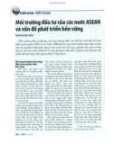 Môi trường đầu tư của các nước ASEAN và vấn đề phát triển bền vững