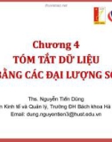 Bài giảng Thống kê ứng dụng (TS Nguyễn Tiến Dũng) - Chương 4 Tóm tắt dữ liệu bằng số