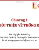 Bài giảng Thống kê ứng dụng (TS Nguyễn Tiến Dũng) - Chương 1 Giới thiệu về thống kê