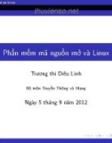 Bài giảng Phần mềm mã nguồn mở và Linux - Trương Thị Diệu Linh