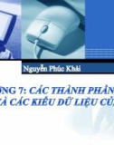 Bài giảng Hệ thống máy tính và ngôn ngữ lập trình - Chương 7: Các thành phần cơ bản và các kiểu dữ liệu của C