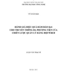 Luận văn Thạc sĩ: Đánh giá hiệu quả đảm bảo QoS cho truyền thông đa phương tiện của chiến lược quản lý hàng đợi Wred