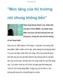 Mức tăng của thị trường nói chung không bền