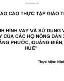 Tình hình vay và sử dụng vốn vay của các hộ nông dân xã Quảng Phước, Quảng Điền Thừa Thiên Huế