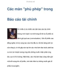 Một số màn ’phù phép’ trong Báo cáo tài chính