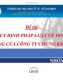 Tiểu luận: Quy định pháp luật về hoạt động của công ty chứng khoán