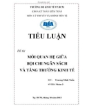 Tiểu luận Lý thuyết Tài chính tiền tệ: Mối quan hệ giữa bội chi ngân sách và tăng trưởng kinh tế