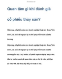 Quan tâm gì khi đánh giá cổ phiếu thủy sản?