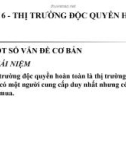 Bài giảng môn Kinh tế vi mô - Chương 6: Thị trường độc quyền hoàn toàn