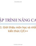 Bài giảng Lập trình nâng cao: Bài 1 - Trương Xuân Nam