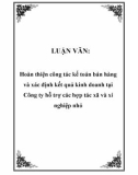 LUẬN VĂN: Hoàn thiện công tác kế toán bán hàng và xác định kết quả kinh doanh tại Công ty hỗ trợ các hợp tác xã và xí nghiệp nhỏ