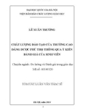 Tóm tắt luận văn Thạc sỹ: Chất lượng đào tạo của Trường Cao đẳng Dược Phú Thọ thông qua ý kiến đánh giá của sinh viên