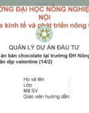 Đề tài: Dự án bán chocolate tại trường ĐH Nông Nghiệp Hà Nội nhân dịp valentine (14/2)