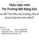 Bài thuyết trình thảo luận môn Thị trường bất động sản: Tìm hiểu thị trường nhà cho thuê (nhà trọ sinh viên)