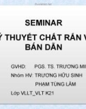 Bài thuyết trình Lý thuyết chất rắn và bán dẫn