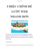 5 HIỆU CHỈNH ĐỂ LƯỚT WEB NHANH HƠN