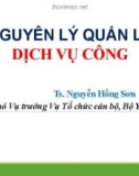 Bài giảng Nguyên lý quản lý dịch vụ công - TS. Nguyễn Hồng Sơn