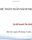 Bài giảng Lập dự toán ngân sách nhà nước