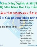 Bài thuyết trình: Các phương pháp tưới trên rau