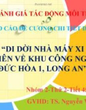 Đánh giá tác động di dời nhà máy xi măng hà tiên về khu công nghiệp Đức Hòa Long An