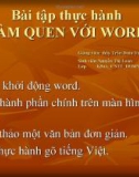 Bài tập thực hành LÀM QUEN VỚI WORD