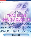 Báo cáo tiểu luận: Chuyển giao công nghệ sản xuất ô tô từ tập đoàn DEAWOO Hàn Quốc cho VN