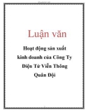 Luận văn: Hoạt động sản xuất kinh doanh của Công Ty Điện Tử Viễn Thông Quân Đội