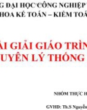 Bài thuyết trình: Bài giải Giáo trình Nguyên lý thống kê